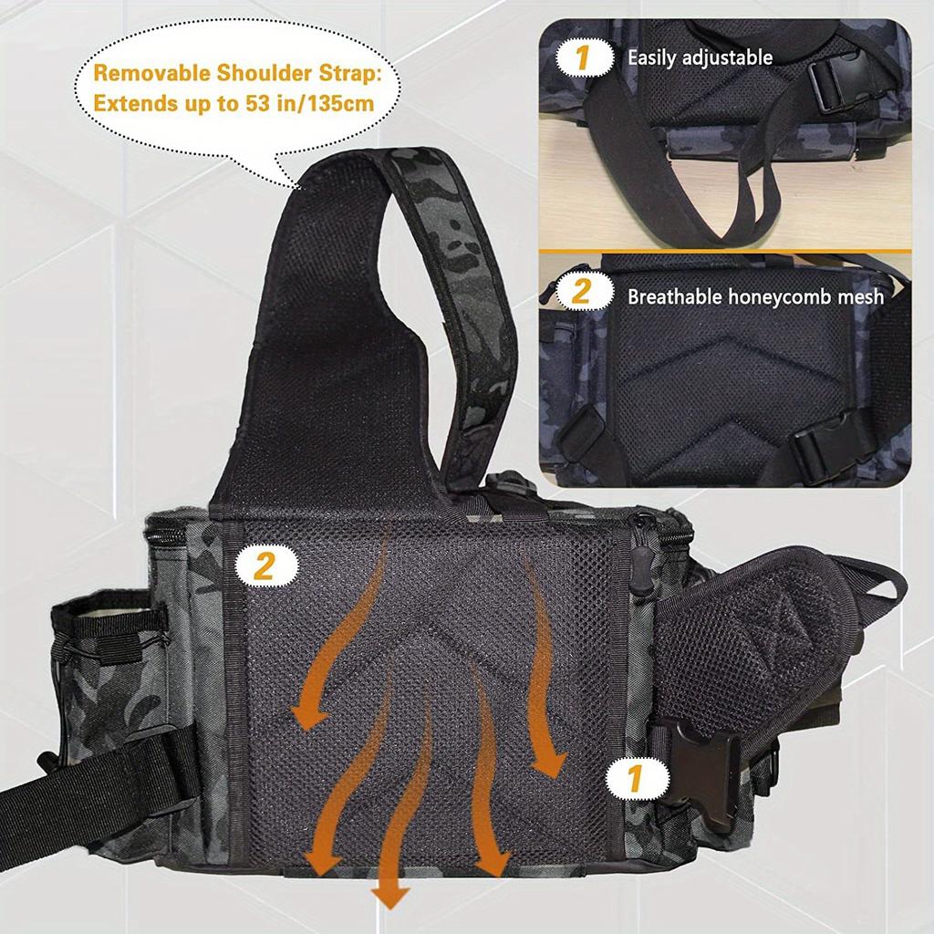 1 шт., сумка-слинг для рыболовных снастей-сумка на плечо для рыбалки с держателем удочки-идеальные подарки для рыбалки