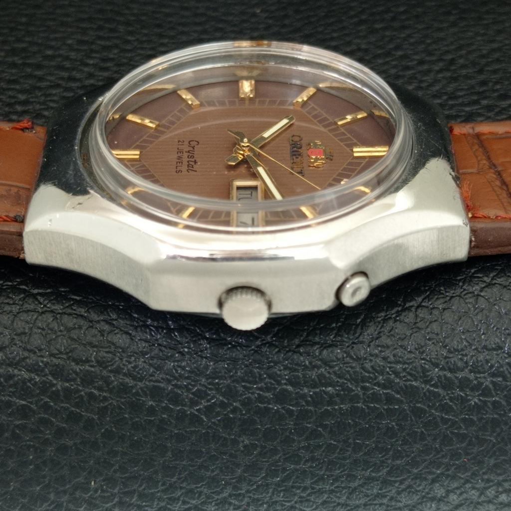 ЯПОНИЯ ВИНТАЖНЫЕ ORIENT CRYSTAL 46941 АВТОМАТИЧЕСКИЕ МУЖСКИЕ ЧАСЫ С ОРИГИНАЛЬНЫМ ЦИФЕРБЛАТОМ a706956-1
