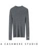Autumn/Winter 2025 Women's Slim-Fit Striped Cashmere Embroidered Knit Top
