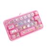 Cute Design Decompression Button Toy Transparent Dual-Tone Keyboard Keychain  Hanging Charm