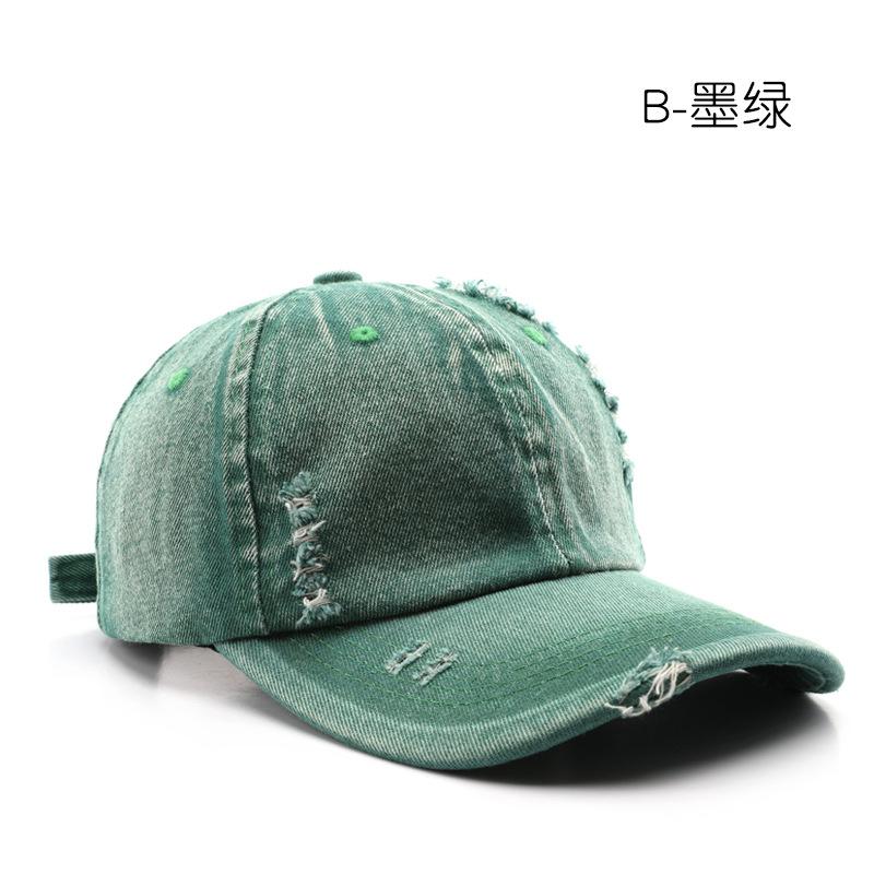 Women's washed, distressed, solid-color baseball cap, suitable for outdoor activities, providing warmth and sun protection