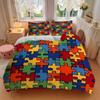 3pcs Puzzle Pieces Bedding Set, Suitable for Bedroom Decoration, (Includes 1 Duvet Cover And 2 Pillowcases, Quilt Not Included) yy250822189
