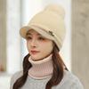Autumn Winter Warm Hat Set Women's Knitted Duckbill Hat Rabbit Fur Thick Women's Hat Scarf Ear Protection Hat Two-piece Set Hats & Caps (women’s)