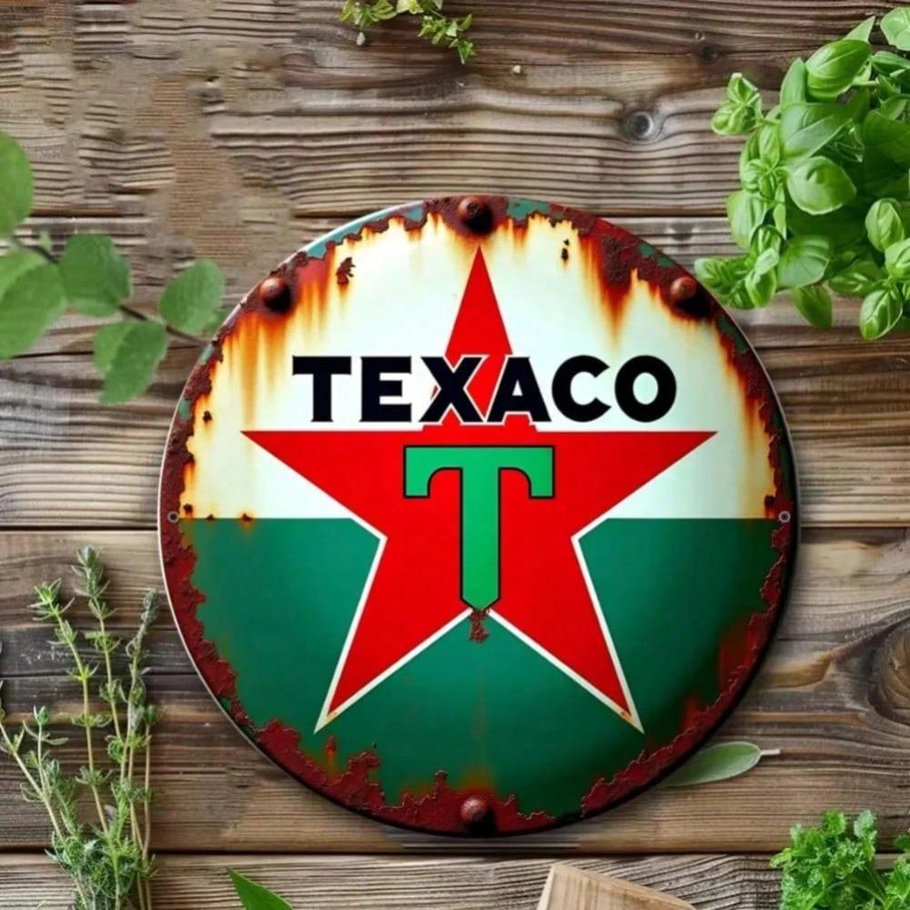 Эксклюзивный металлический жестяной знак Texaco Star Retro Винтажное настенное искусство Декор для дома