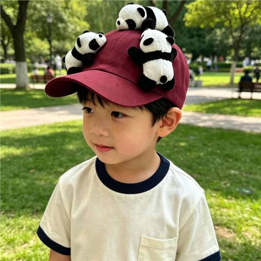 Cotton Animal Decor Cap Plush Cute Baseball Cap New Panda Plush Baseball Cap  For Women