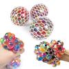 2Pcs Rainbow Stress Ball with Mesh Anxiety Relief TPR Colorful Beads