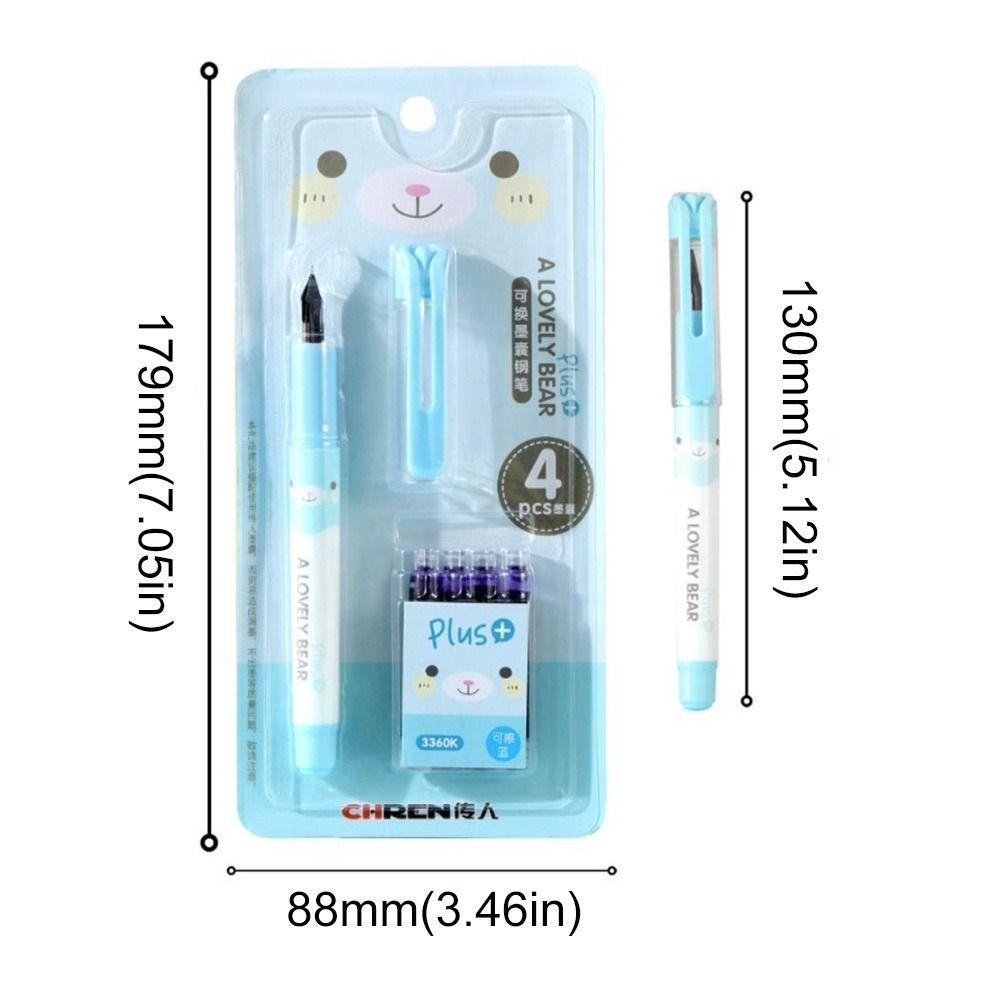(1 ручка, 4 мешочка с чернилами, 1 колпачок от ручки) Стираемая авторучка 0,38 мм с чернилами, ручка для письма, набор перьевых ручек для офиса