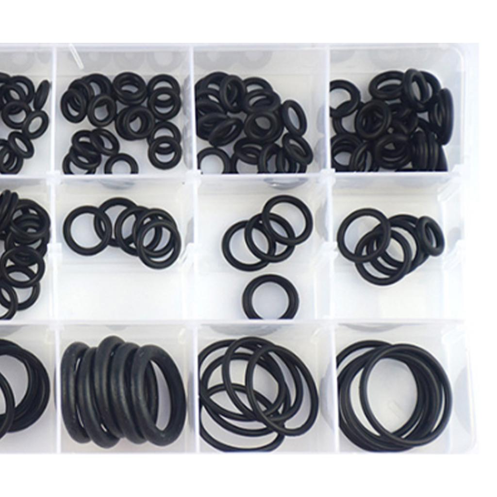 225 шт. резиновых колец O-образного сечения, набор метрических водонепроницаемых уплотнительных колец, комплект шайб NBR, черный