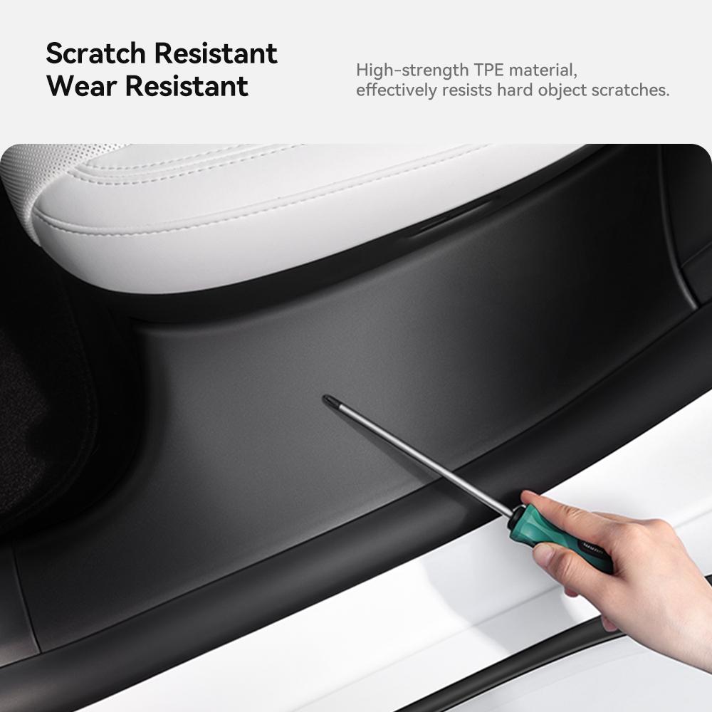 YZ For Tesla Model Y/YL Juniper 2026 Car Front Seat Track Protection Cover Rear Door Sill Anti Kick Plate Interior Decoration