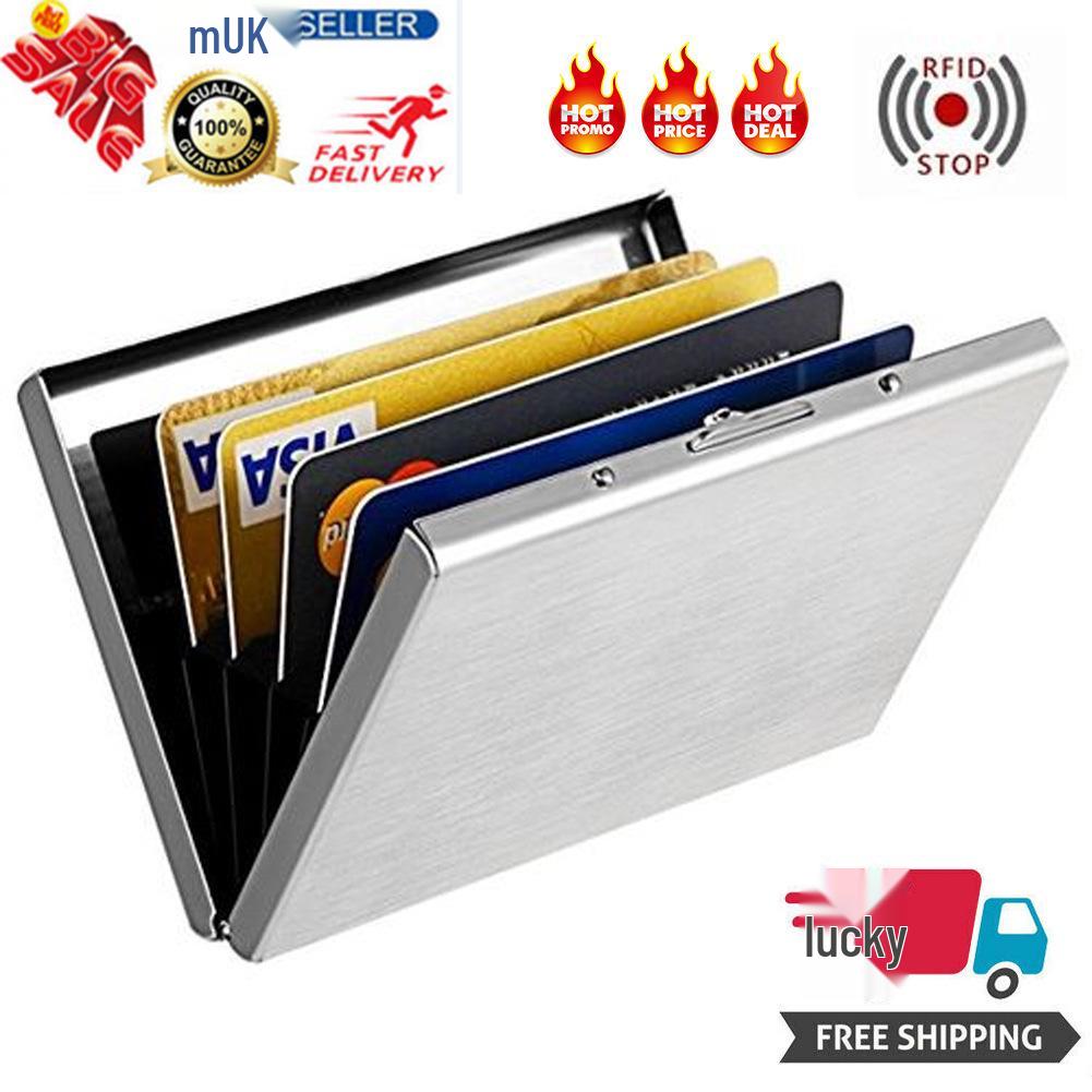 Держатель для карт из нержавеющей стали с защитой от RFID: Женский футляр для кредитных карт и мужской органайзер для визиток