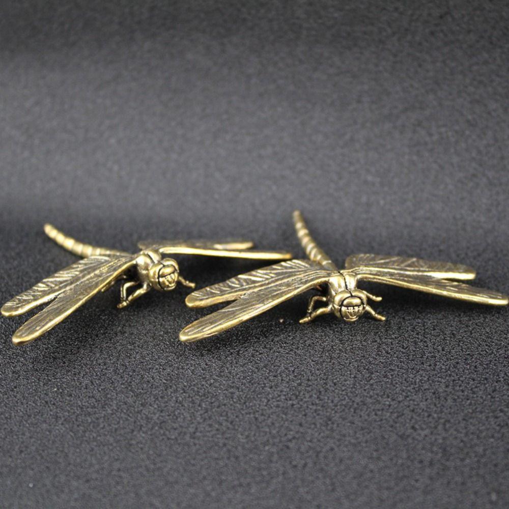 Elegant Brass Dragonfly Figurines Copper Dragonfly Ornament Garden Decoration