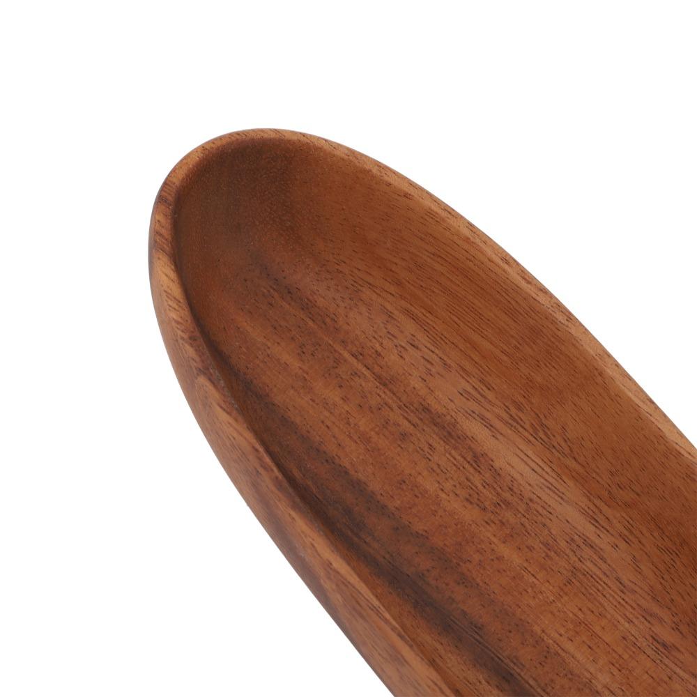 Wood Salad Bowl Boat Shaped Serving Bowl Natural Texture Wooden Bowl Living Room