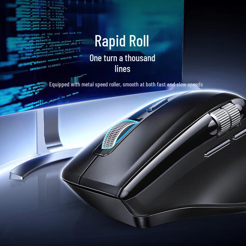 UGREEN M751 Dual-Mode Ergonomic Wireless Mouse with Side Dual Scroll Wheel