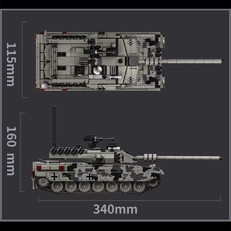 Military WW2 Leopard 2A7 Heavy Tank Building Blocks Technical Merkava Main Battle Tank Army Weapons Bricks Toy For Children Gift