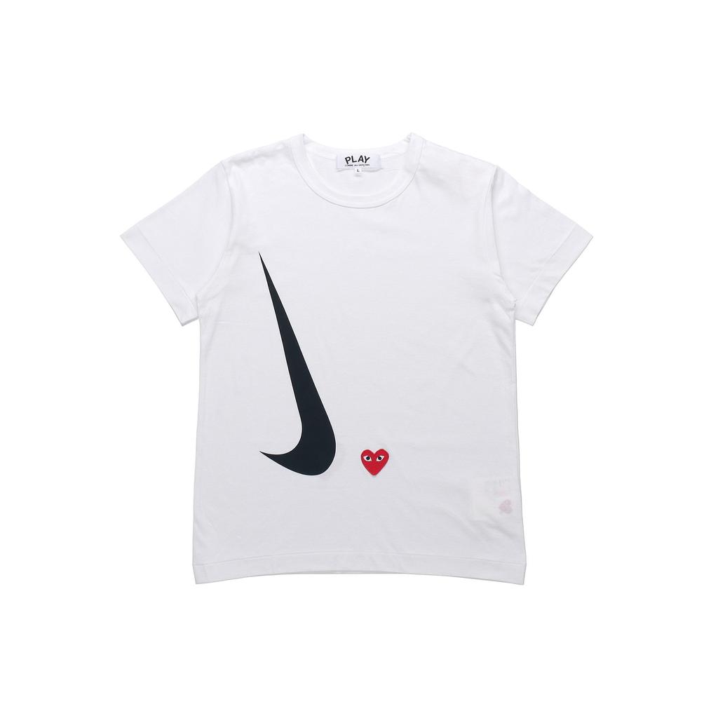 Nike Футболка Womens x Comme des Garçons PLAY Белые женские топы AE-T401-051-1