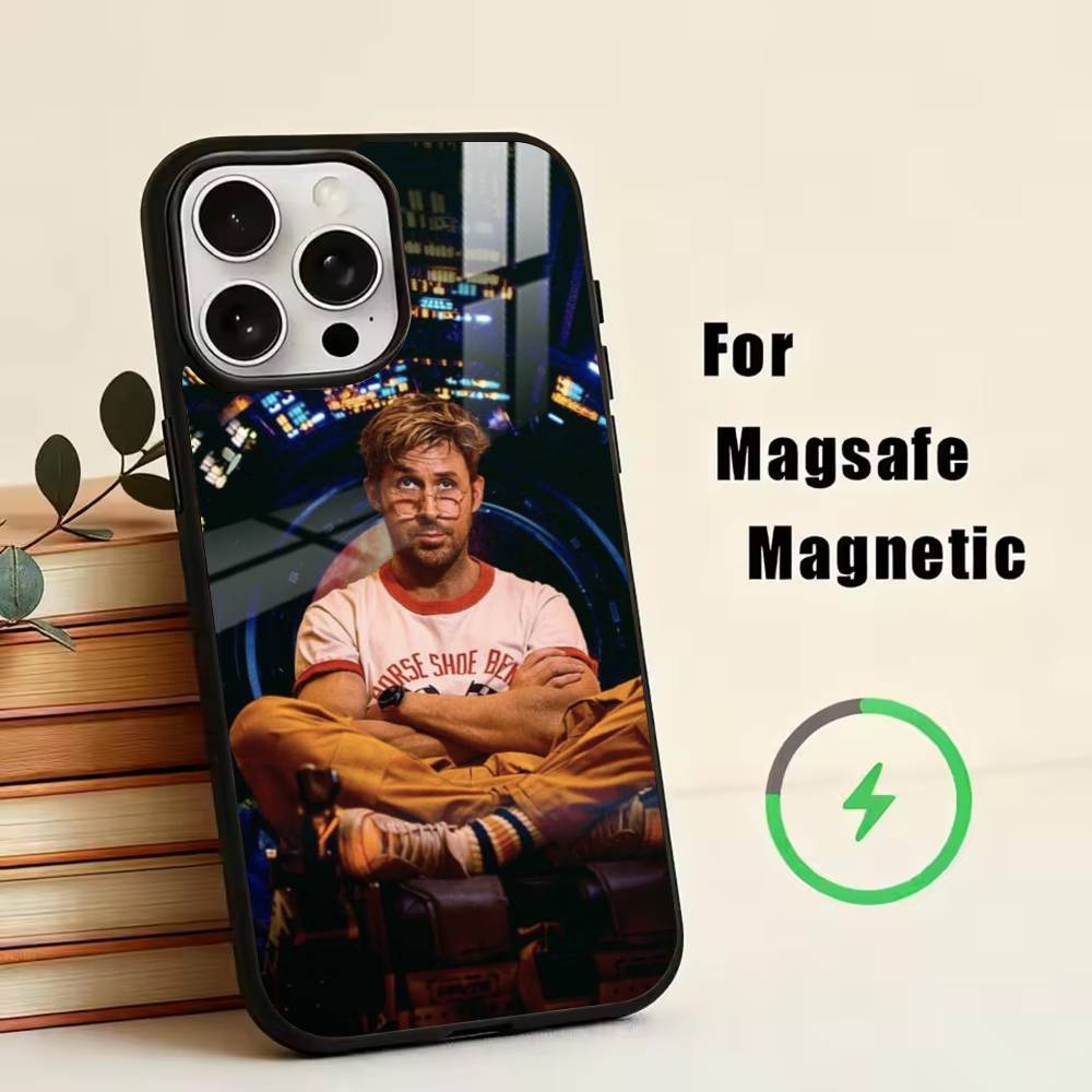 Чехол для телефона R-Ryan Gosling для iPhone 17, 16, 15, 14, 13, 12, 11 Plus, Pro, магнитный с Magsafe, беспроводная зарядка
