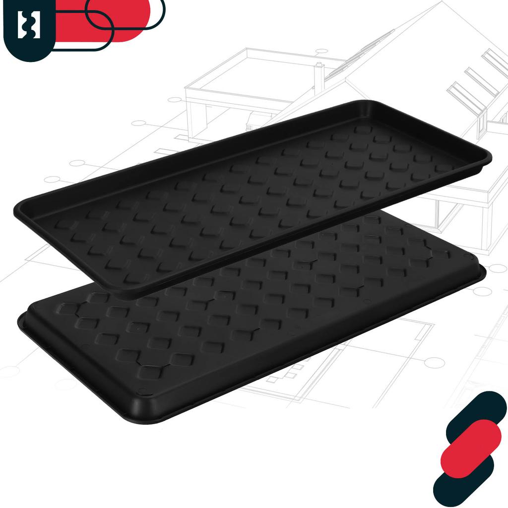KOTARBAU® Narrow Shoe Drainer Mat for Hallway Wardrobes Black 71.6 x 34.8 cm Set of 3