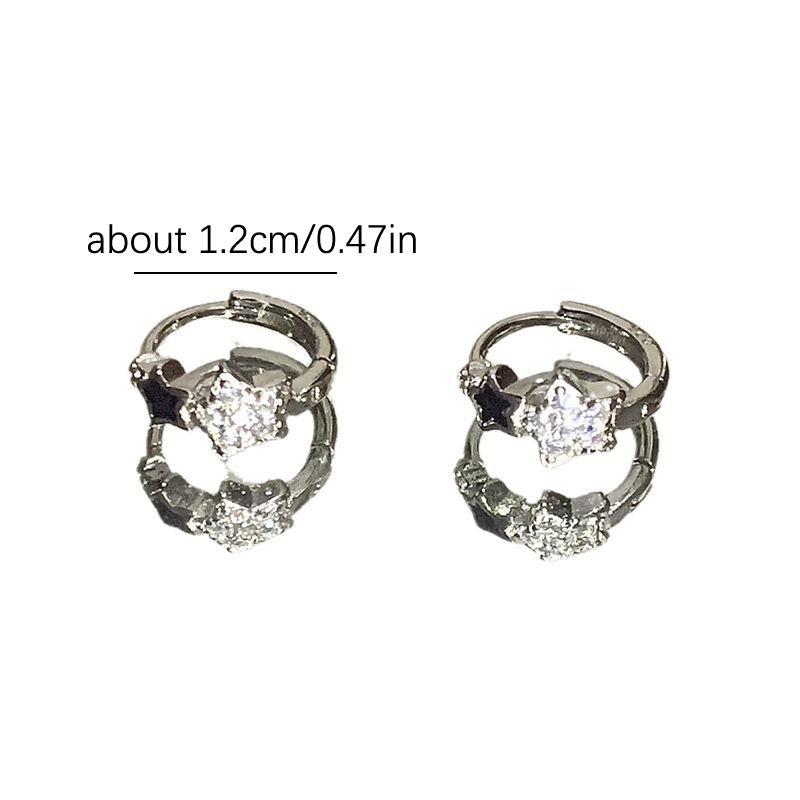 Ретро циркон пентаграмма ушная пряжка серьги тренд простые звезды кольца серьги для женщин девочек эстетические ювелирные изделия подарок