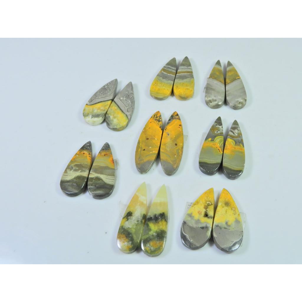 23-28 MM Natural Bumble Bee Jasper Pair Pear Cabochon Gemstone 08 Pair Lot C-750