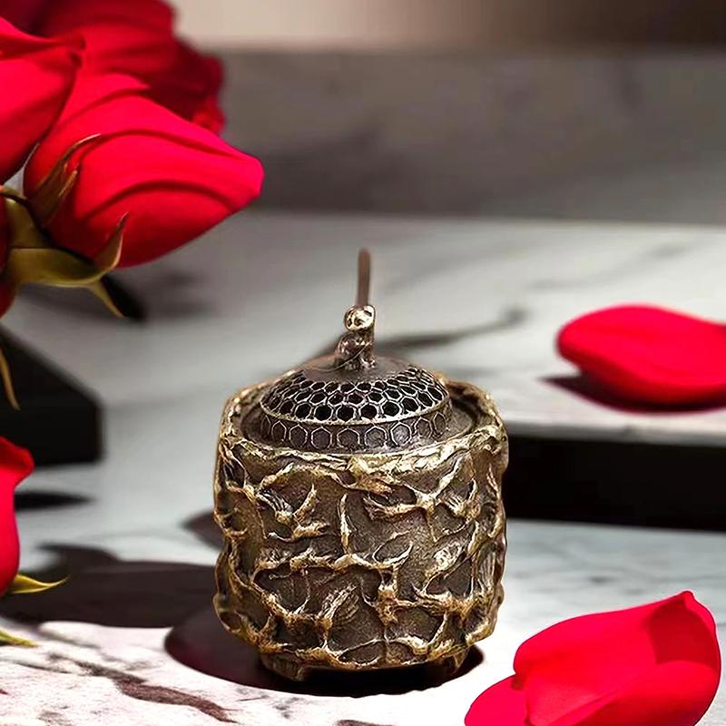 Курильница с красным венцом журавля, буддийская палочка для благовоний, мини-курильница из сандалового дерева, украшение для домашнего декора