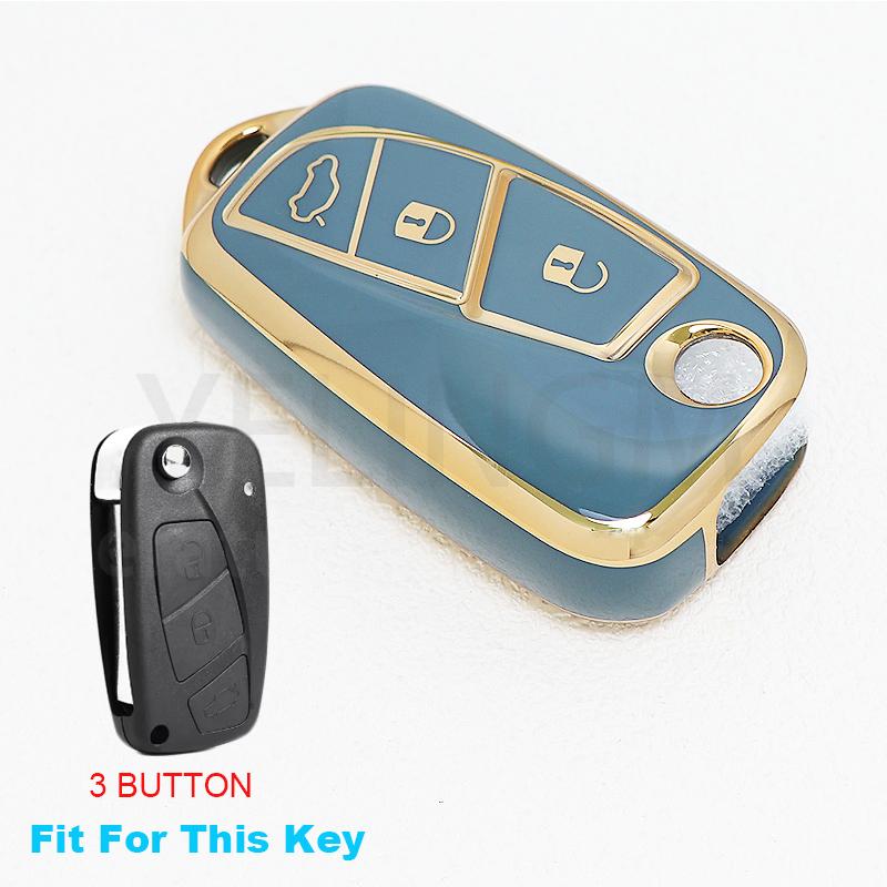Новый чехол-книжка для ключа автомобиля из ТПУ для Fiat 500 Panda Stilo Punto Doblo Grande Bravo 500 Ducato Minibus Shell Fob Аксессуары