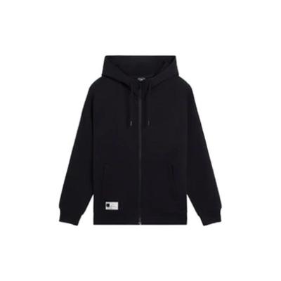 Li-Ning Мужские топы с капюшоном на молнии с однотонным логотипом серии Sports Trend, черные AWDSB17-1