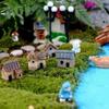 4Pcs House Miniature Figurine Fairy Garden Accessory Home Decoration Cartoon Animal Building Statue Resin Craft Doll Car
