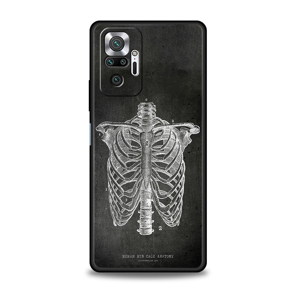 Чехол для телефона для Xiaomi Redmi Note 13 12 5G 9S 9 8 10 11 Pro 9T 13C 12C 10C 9C 9A 7 Pro Мягкий силиконовый чехол Меловая доска Анатомия
