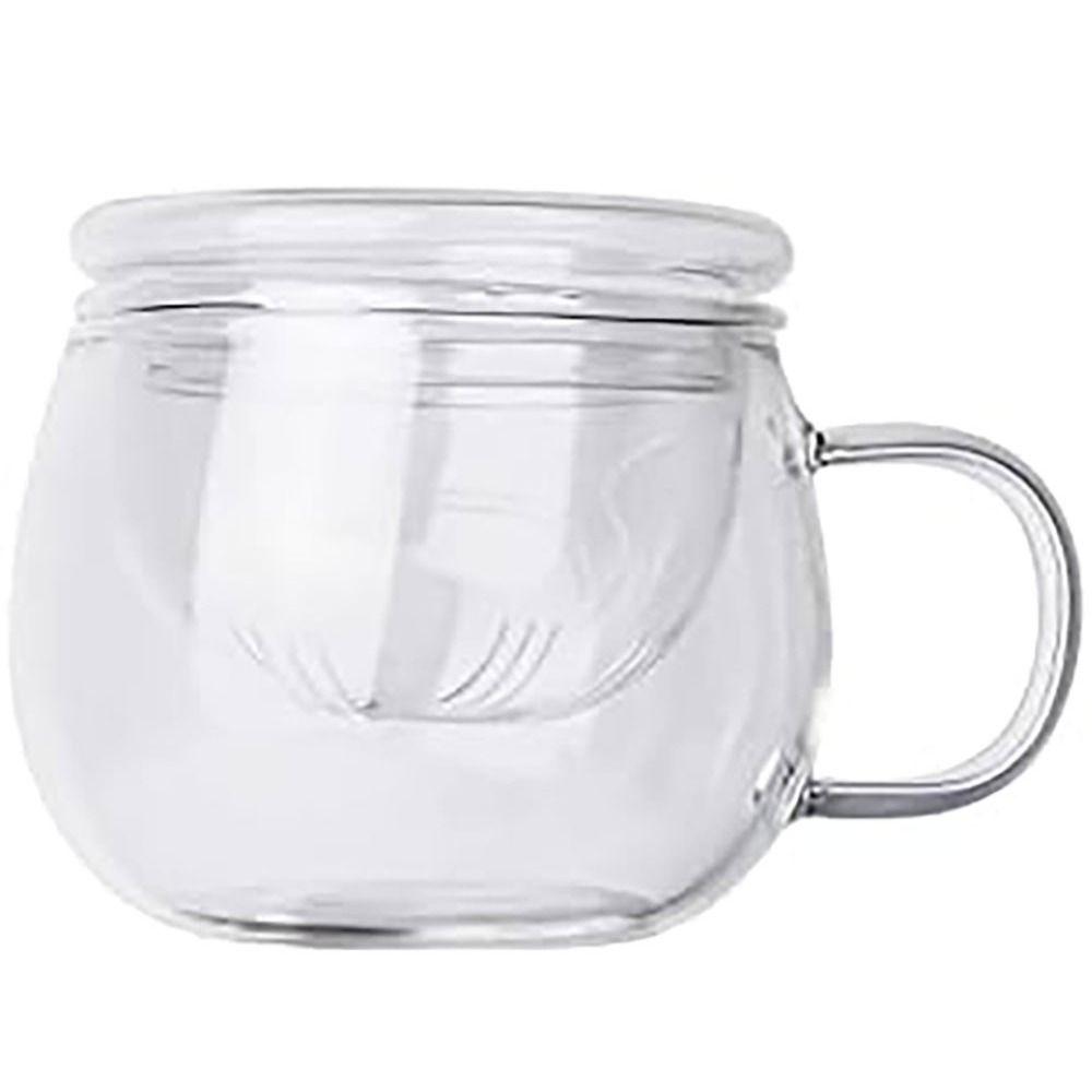 Круглая/грибная форма заварочного чайника из боросиликатного стекла с разделителем для стеклянной чашки для чая