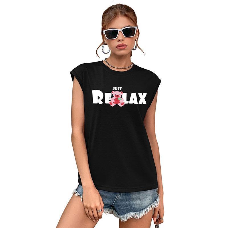 Летняя женская модная футболка с надписью «Медведь» и свободный уличный топ