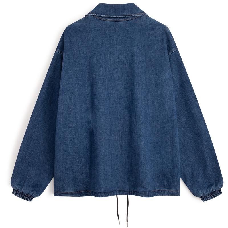 Calvin Klein Однобортная джинсовая куртка с надписью «Let Fabric Label» и лацканами на шнурке, мужская куртка из денима синего цвета J325534