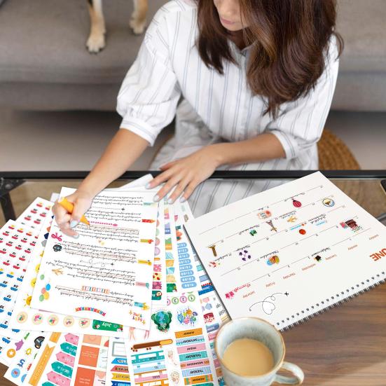 1 Set Annual Planner Stickers Set Seasonal Program Stickers Aesthetic Inspirational Holiday Wellness Stickers Calendar Journaling Accessories