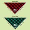 2pcs New Adjustable Christmas Pet Triangle Scarf Plaid Dog Bib Dog Bandanas Reversible Scarves