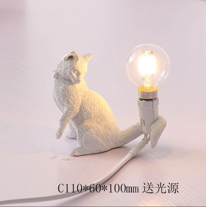 Animals Table Lamps Nordic Children's Bedroom Resin Cat Table Light Desk Lamp Luminaire Home Decor Night Light Lighting Fixtures