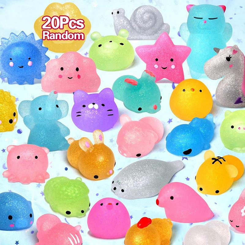 Mochi Игрушки 20 шт./пакет Каваи Сквиши Снятие Стресса Фиджет Подарки на День Рождения Призы в Класс Мальчики Девочки Подарок Девочкам Подарки Наполнители для Пакетов