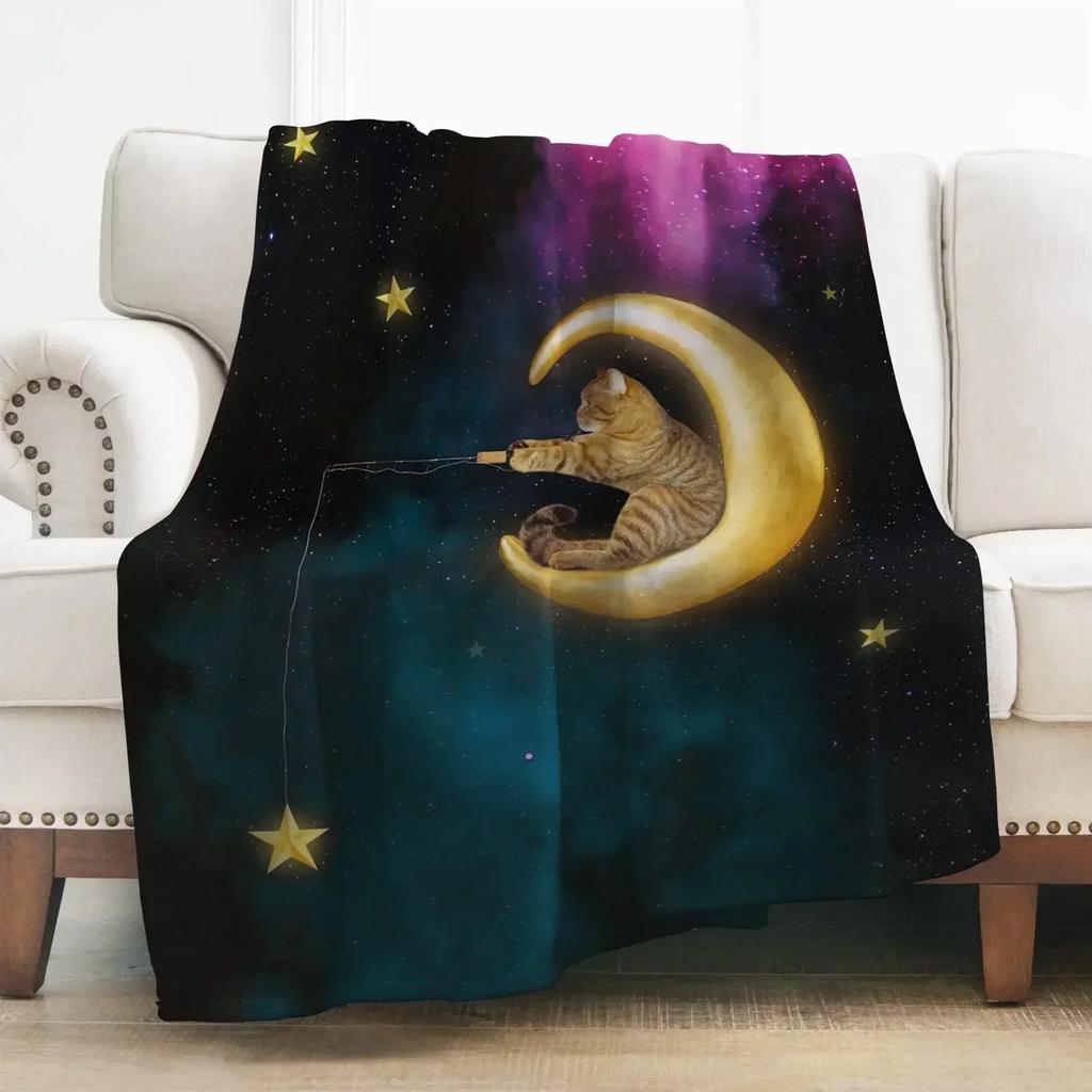 Фланелевый плед с рисунком кошки, подарок любителю чтения, милые животные, декор для дома, спальни, мягкий, теплый, уютный, легкий, размера King Size