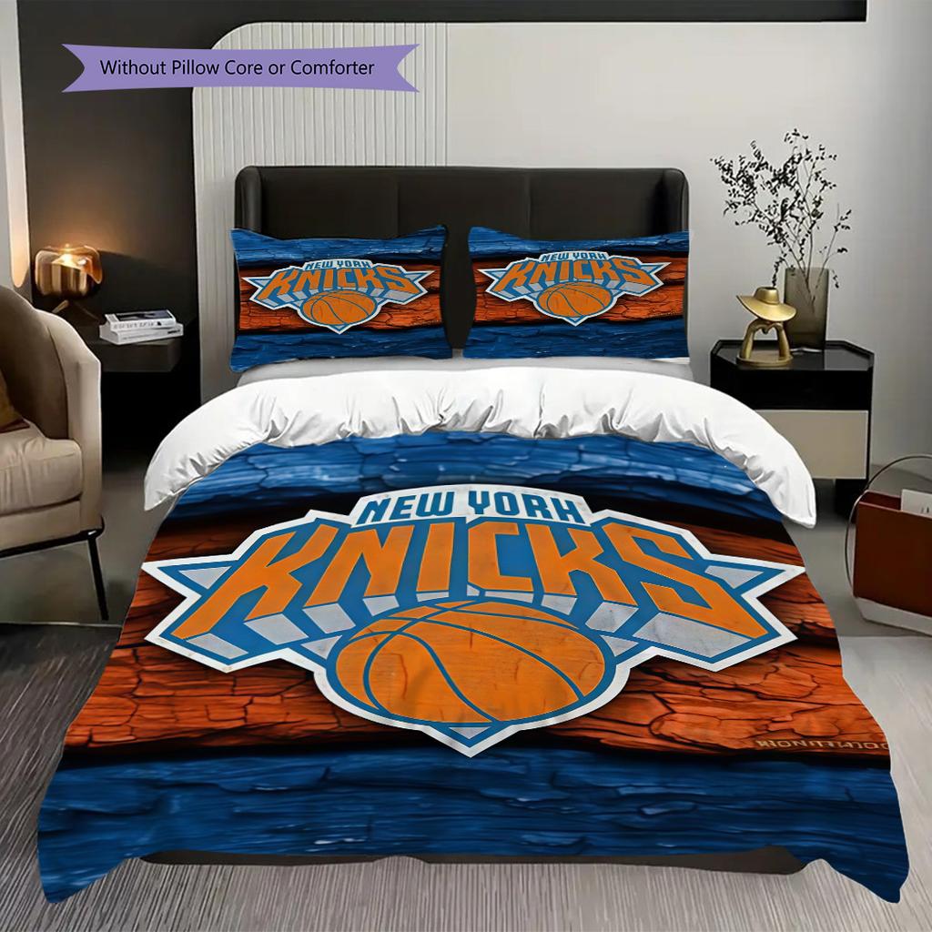 New York Knicks Basketball Spirit Three-piece set(1 * duvet cover + 2 * pillowcase, without core)Bedding set Soft and comfortable