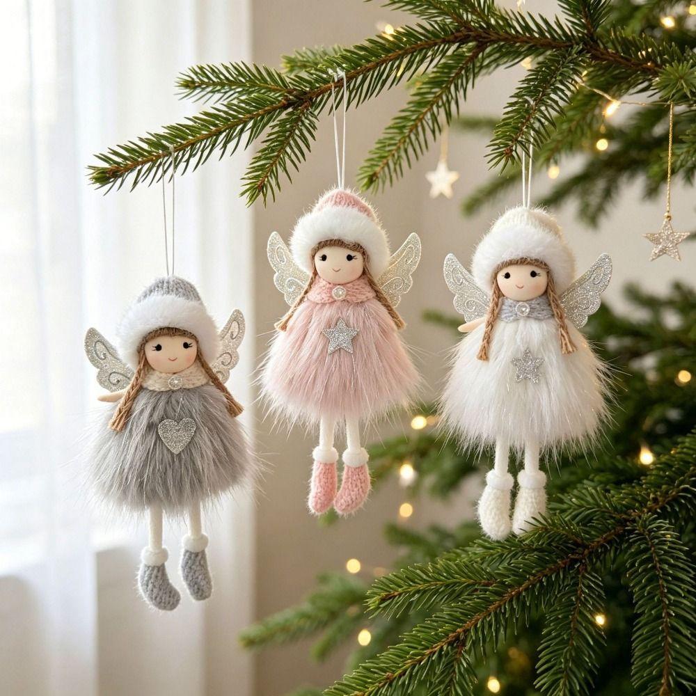 Soft Plush Material Christmas Angel Ornament Angel Hanging Pendant Holiday Gift Giving