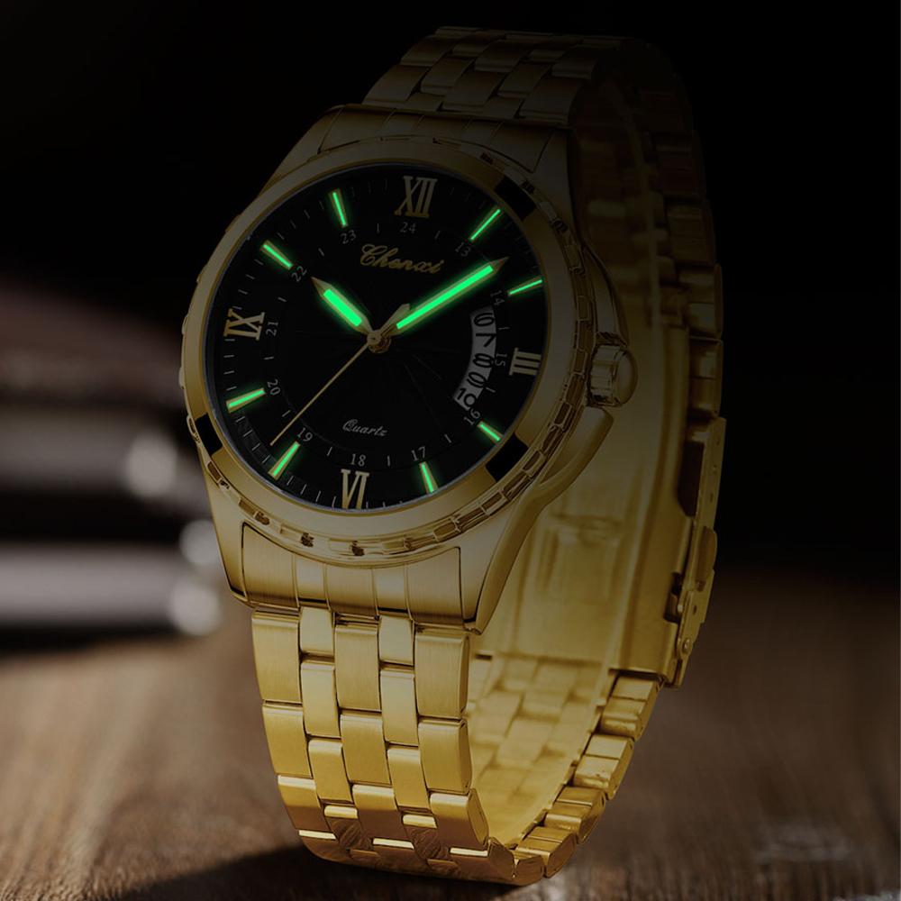 CHENXI Top Brand Luxury Analog Quartz Mens Watches Week Date Waterproof Watch Men Stainless Steel Luminous Business Dress Watch