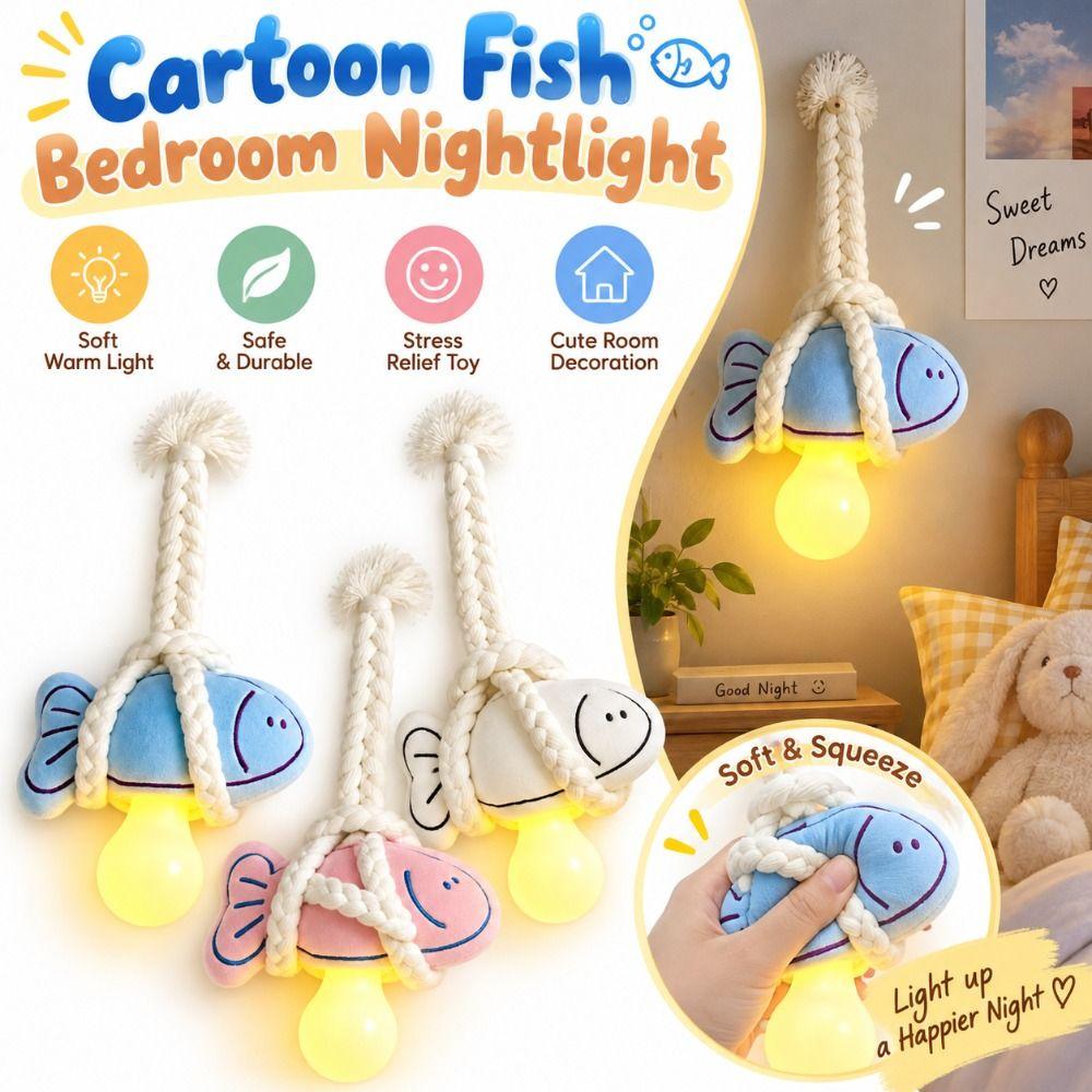 Hanging LED Bedside Lamp Cartoon Fish Baby Feeding Lamp  for Home Decoration