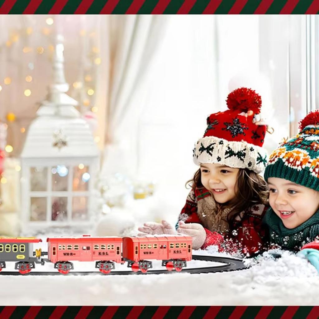 Игровой набор «Горячий паровоз» - Игрушки-паровозики для мальчиков, Свет и звук, Игровой набор «Железная дорога» для под рождественскую елку, Модели паровозиков для малышей 3 4 5 6 7 8+ лет
