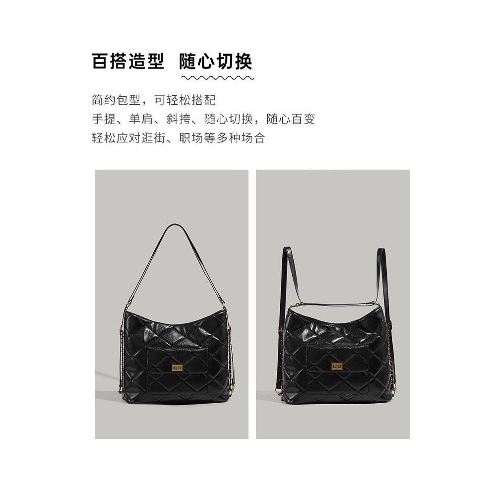 2025 New Model High-Quality Multi-Functional Quilted Large Backpack for Women, Large Capacity Fashionable Commuting Shoulder Tote Bag