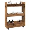 VidaXL Narrow 3-Tier Storage Cart Old Wood, Slim Storage Cart, Rolling Cart, Storage Cart 855257