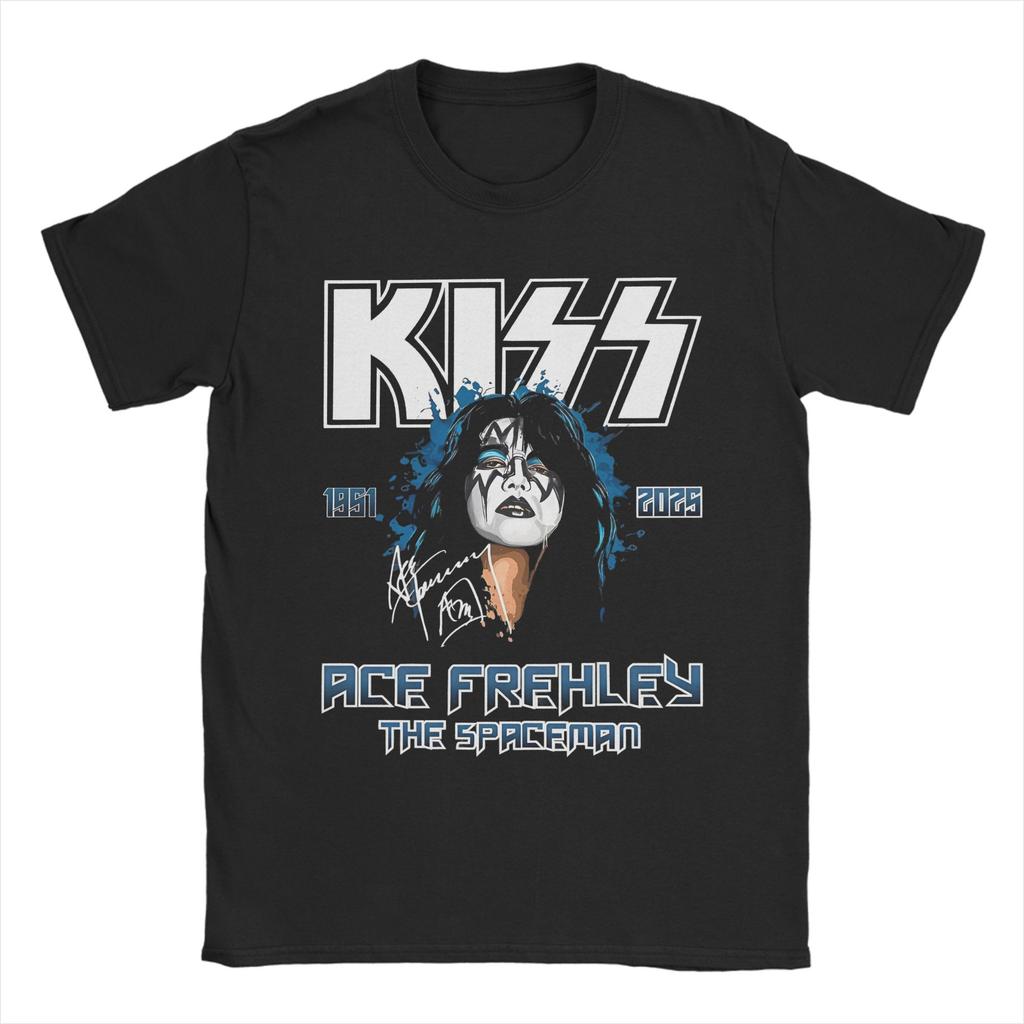 Rip Ace Frehley Космонавт 1951-2025 группа kiss Одежда Мужчины Женщины Футболка 100% Хлопок Футболка Новое Поступление Футболка Одежда