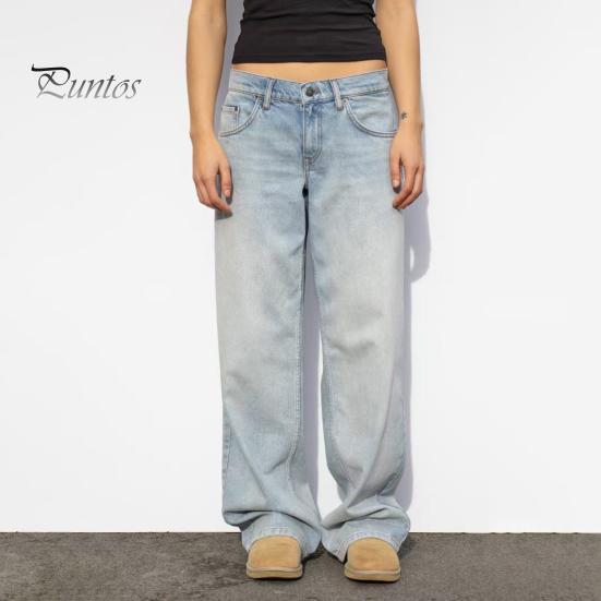 Широкие джинсы для женщин, эластичные джинсовые брюки с высокой талией и карманами, повседневные прямые джинсовые брюки