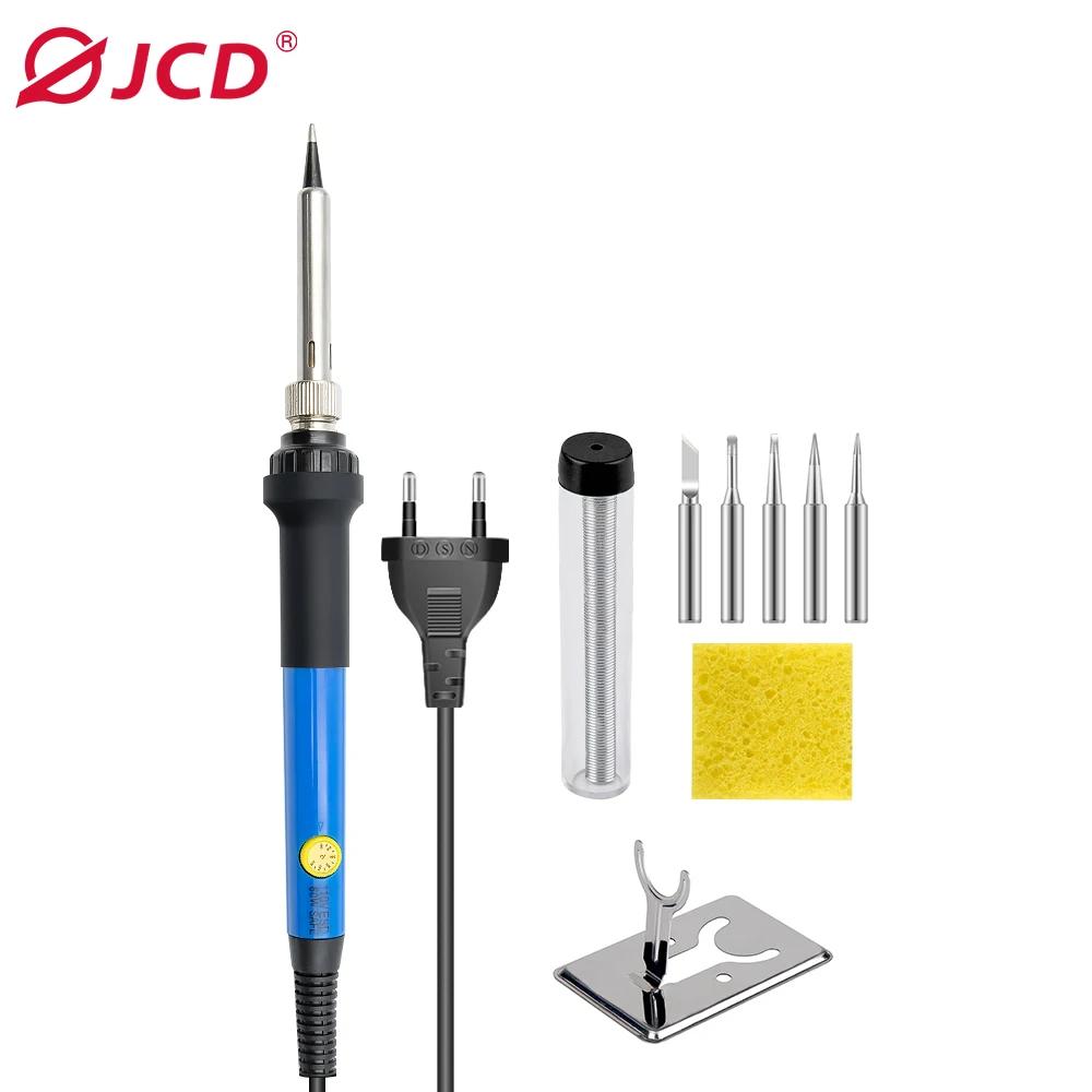 Комплект электропаяльника JCD 220 В 60 Вт с регулируемой температурой, сварочная паяльная станция, нагревательные карандаши, инструменты для ремонта