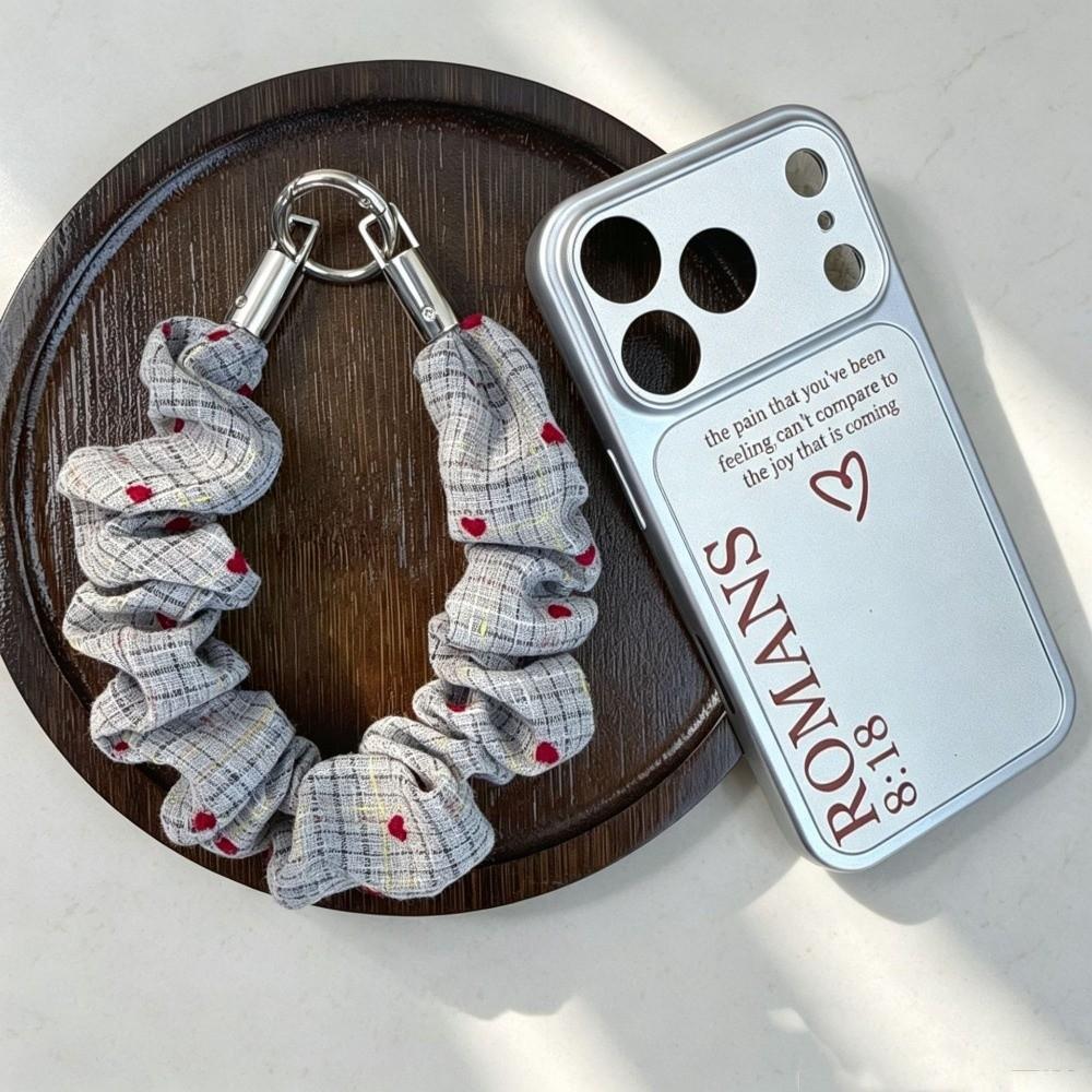 2-in-1 Scrunchie Phone Wrist Strap Stretchable Keychain Bag Charm Fabric Phone Lanyard Women