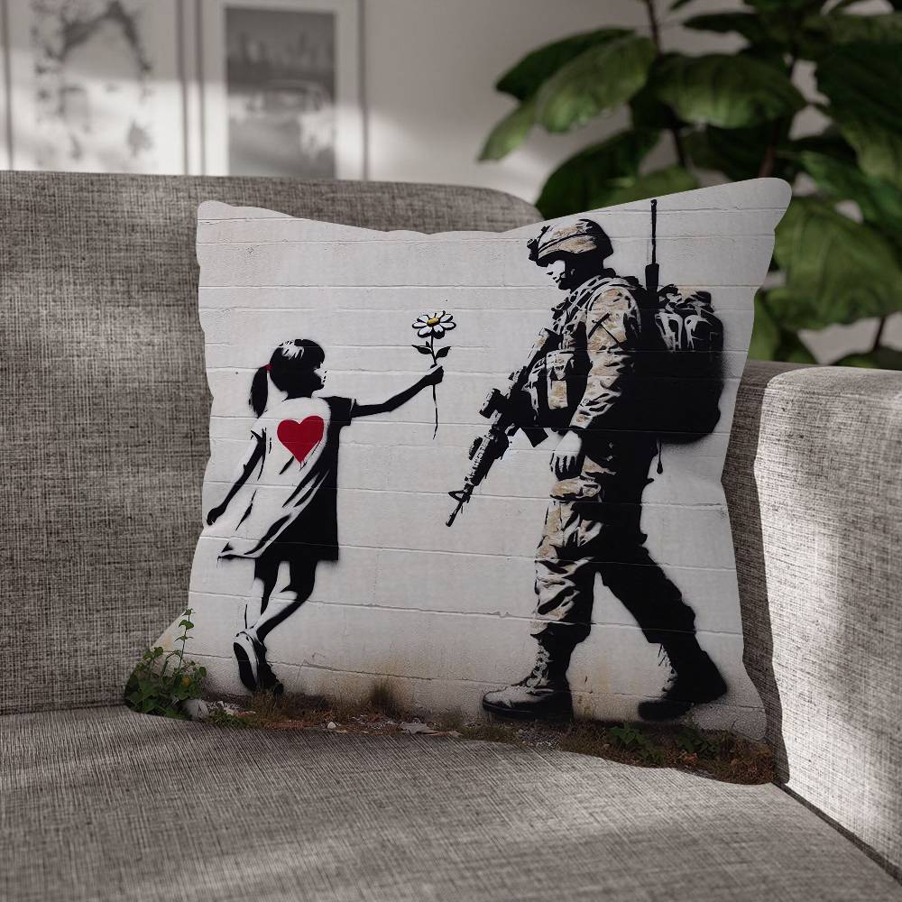 Banksy Street Graffiti Art Pillow Cover Soft Decor Throw Pillow Case xcm Couch Home Decor for Living Room Sofa Party Gift