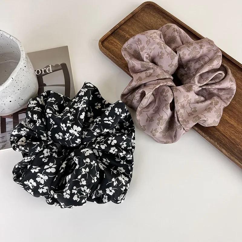 Printed Scrunchies Elastic Hair Bands Women Girls Vintage Hair Rope Ties Headbands Hair Accessories Ponytail Holder Rubber Bands