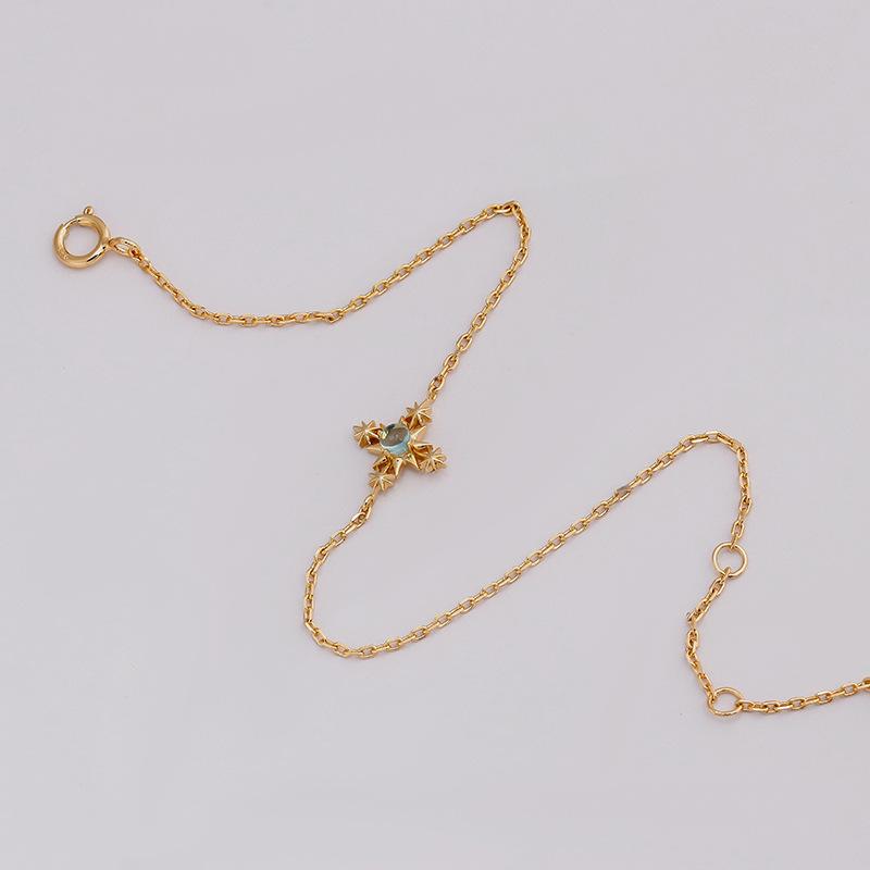 Японские легкие роскошные ювелирные изделия, полый дизайн, круглый апатит S925, серебряный модный браслет в холодном стиле